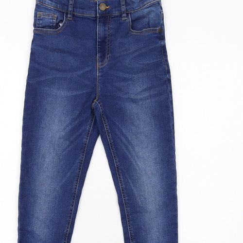 Marks and Spencer Boys Blue Cotton Skinny Jeans Size 11-12 Years Regular Zip
