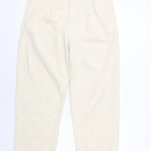 Pull&Bear Mens Beige Cotton Straight Jeans Size M Regular Zip