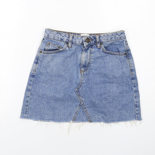 BDG Womens Blue Cotton A-Line Skirt Size XS Zip