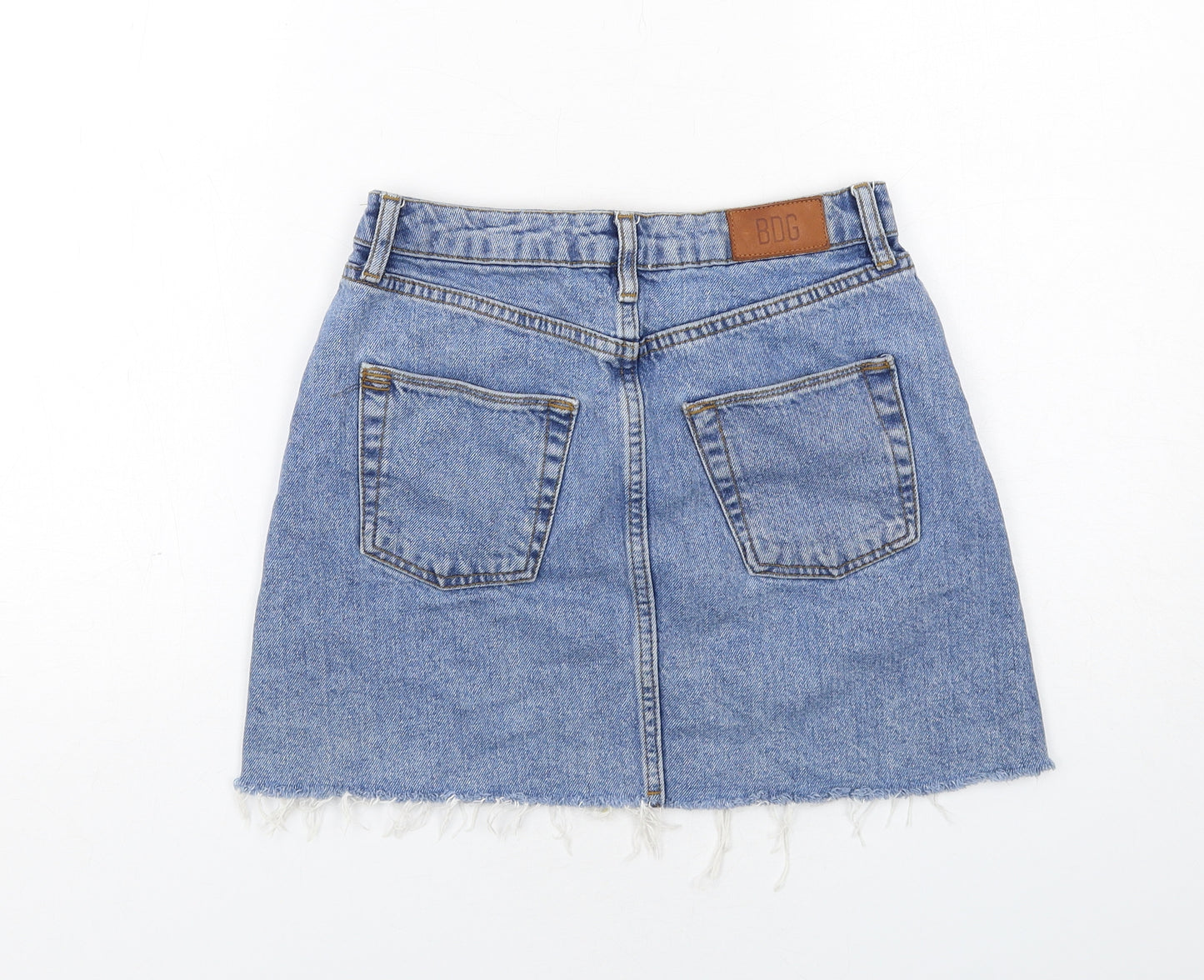 BDG Womens Blue Cotton A-Line Skirt Size XS Zip