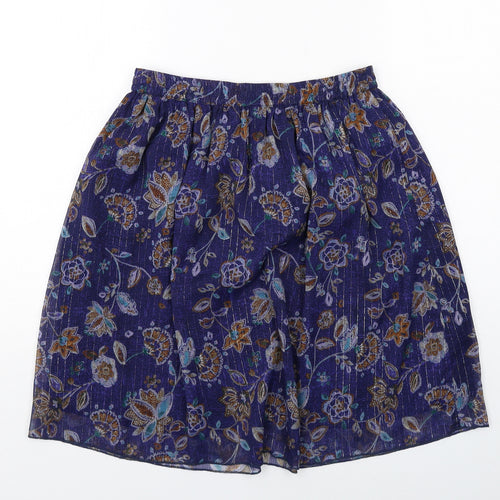 Indigo Womens Blue Geometric Polyester Swing Skirt Size 8