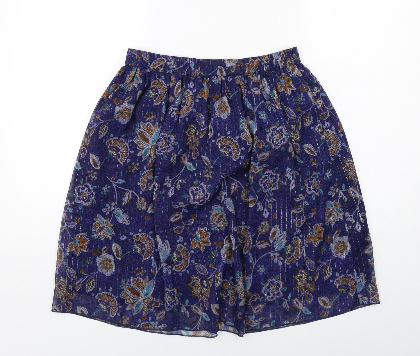 Indigo Womens Blue Geometric Polyester Swing Skirt Size 8