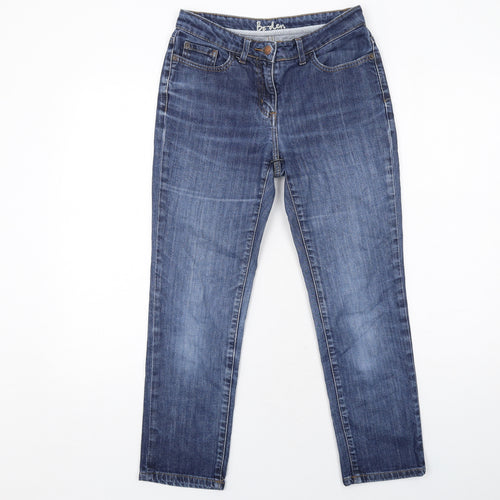 Boden Womens Blue Cotton Straight Jeans Size 10 Regular Zip
