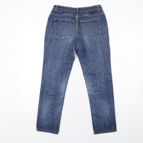 Boden Womens Blue Cotton Straight Jeans Size 10 Regular Zip