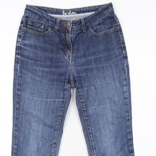 Boden Womens Blue Cotton Straight Jeans Size 10 Regular Zip