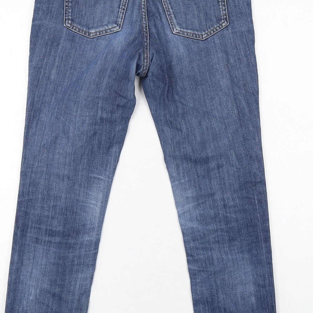 Boden Womens Blue Cotton Straight Jeans Size 10 Regular Zip
