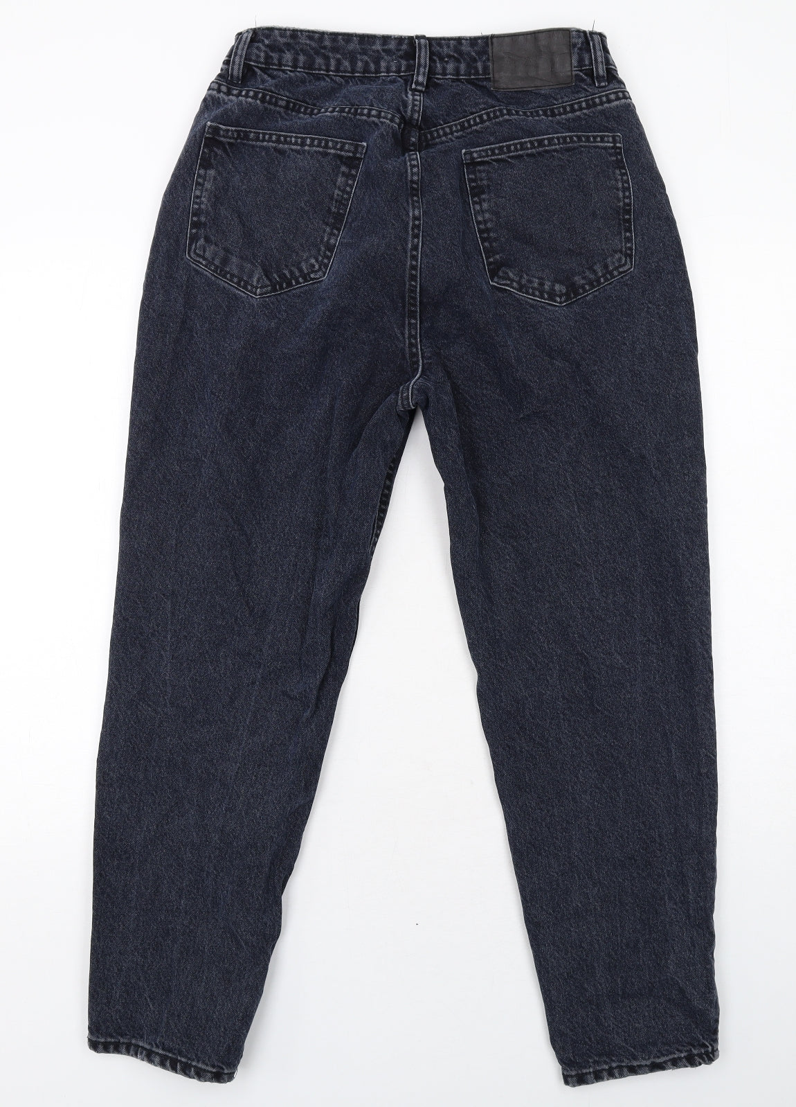 Zara Womens Black Cotton Tapered Jeans Size 14 Regular Zip