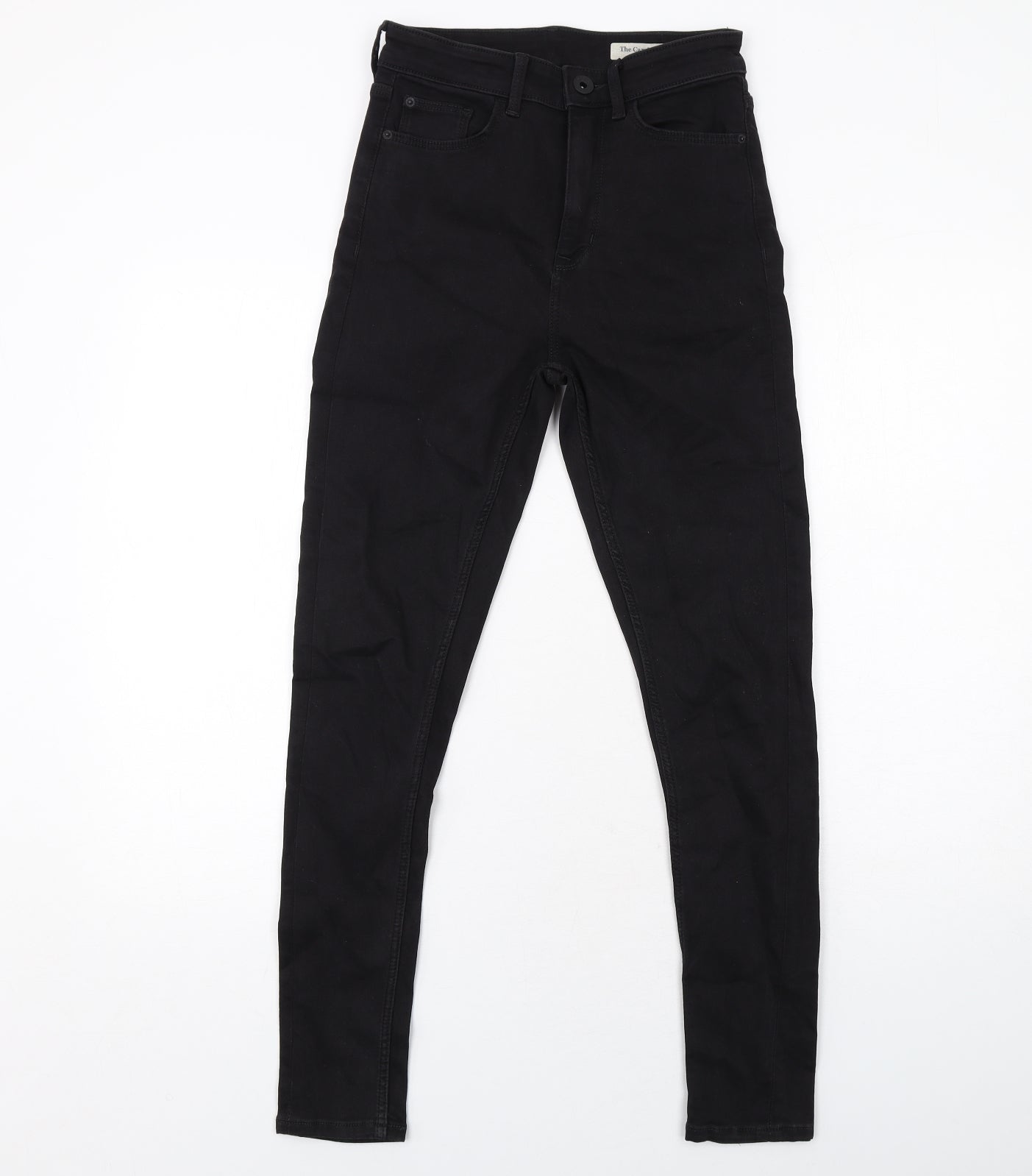 Marks and Spencer Womens Black Cotton Skinny Jeans Size 8 Regular Zip