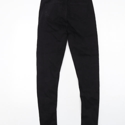 Marks and Spencer Womens Black Cotton Skinny Jeans Size 8 Regular Zip