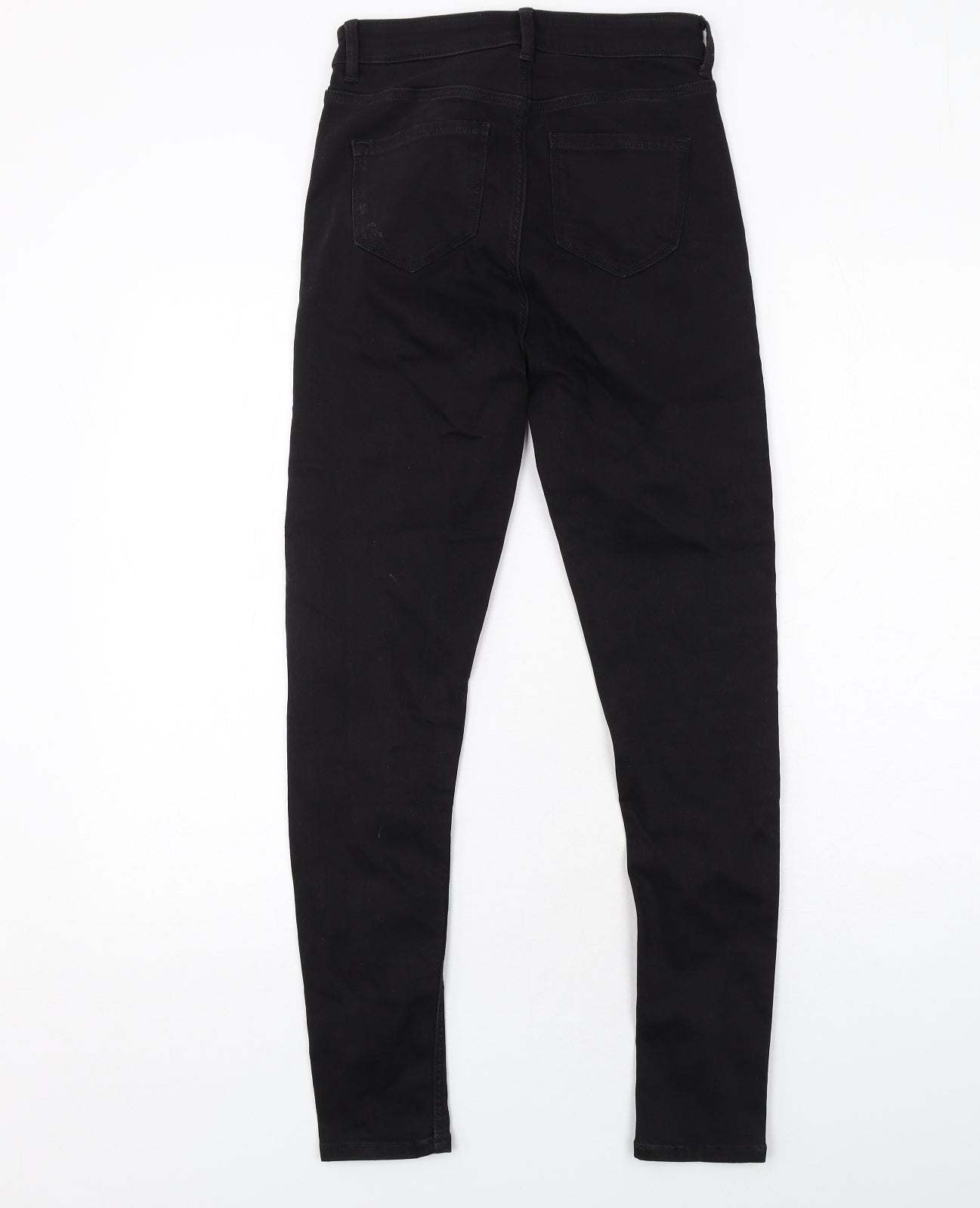 Marks and Spencer Womens Black Cotton Skinny Jeans Size 8 Regular Zip