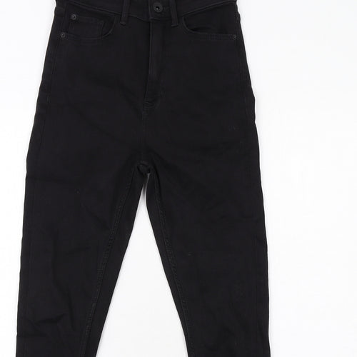 Marks and Spencer Womens Black Cotton Skinny Jeans Size 8 Regular Zip