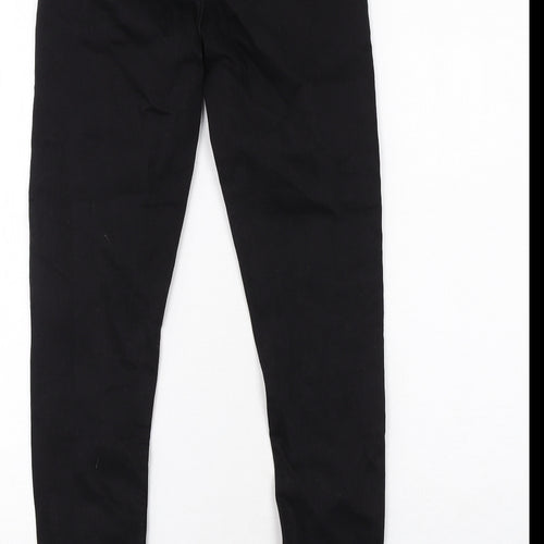Marks and Spencer Womens Black Cotton Skinny Jeans Size 8 Regular Zip