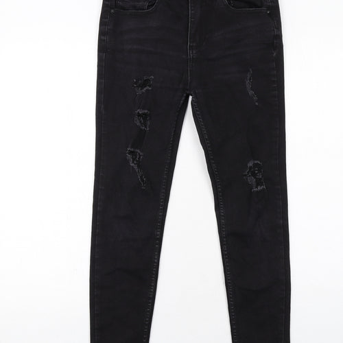 Sonneti Boys Black Cotton Skinny Jeans Size 12-13 Years Regular Zip - Distressed