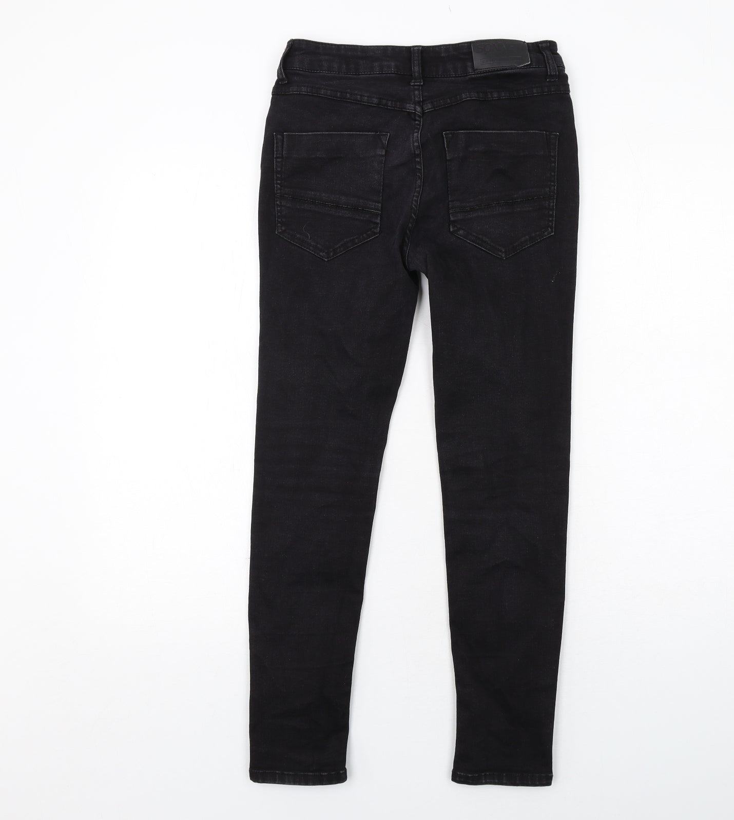 Sonneti Boys Black Cotton Skinny Jeans Size 12-13 Years Regular Zip - Distressed