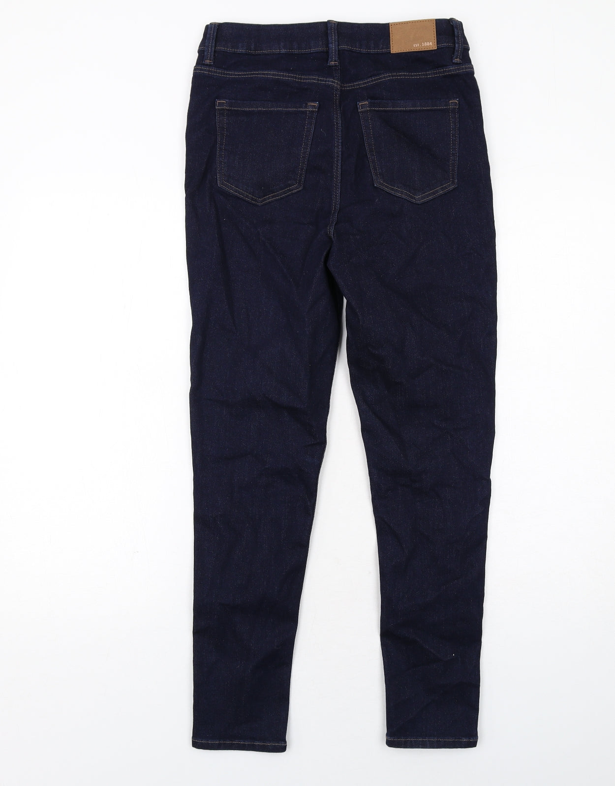 Marks and Spencer Womens Blue Cotton Skinny Jeans Size 10 Regular Zip