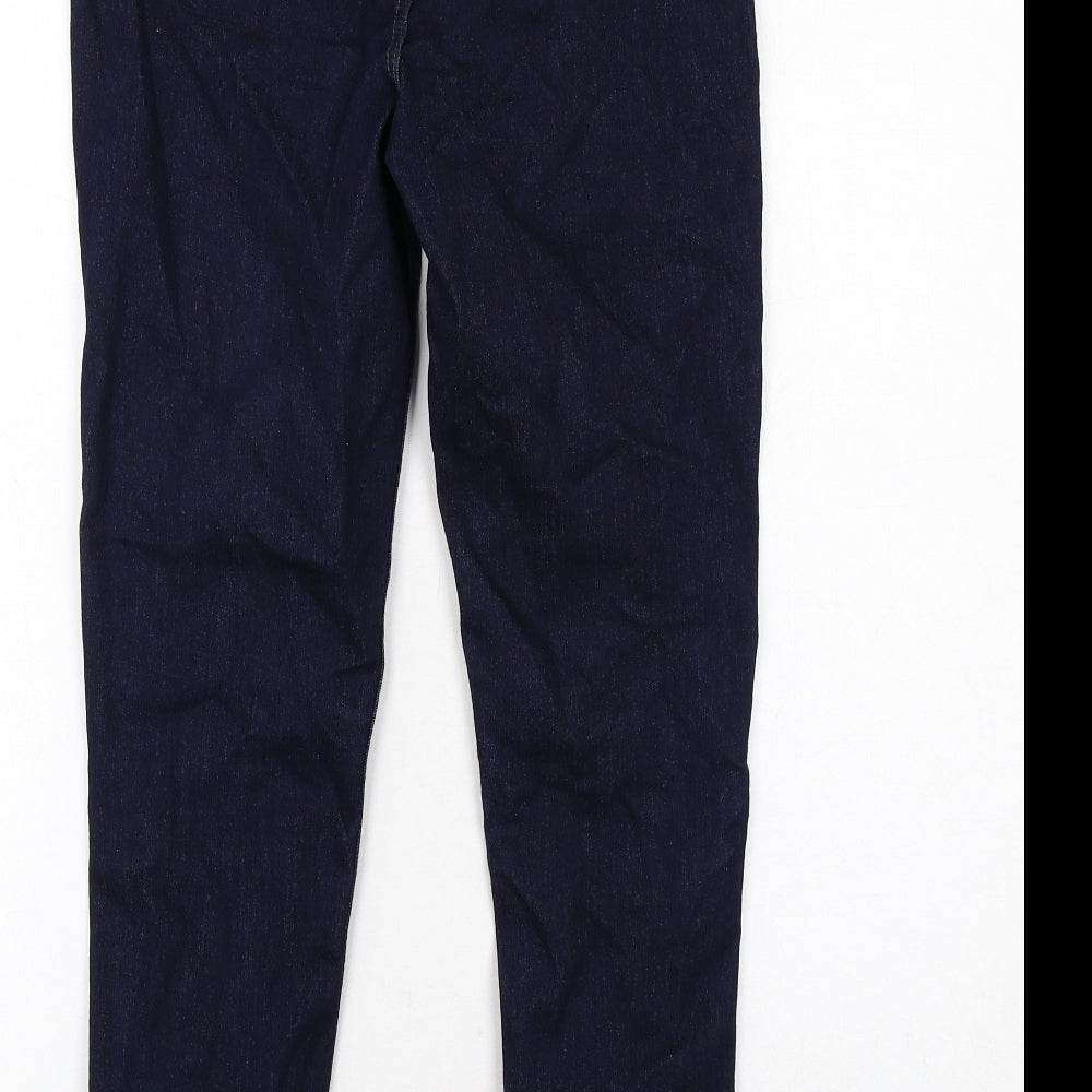 Marks and Spencer Womens Blue Cotton Skinny Jeans Size 10 Regular Zip