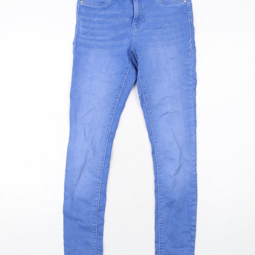Dorothy Perkins Womens Blue Cotton Skinny Jeans Size 8 Regular Zip