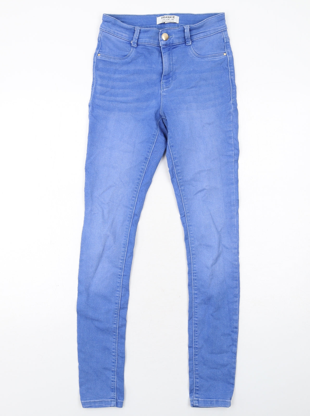 Dorothy Perkins Womens Blue Cotton Skinny Jeans Size 8 Regular Zip