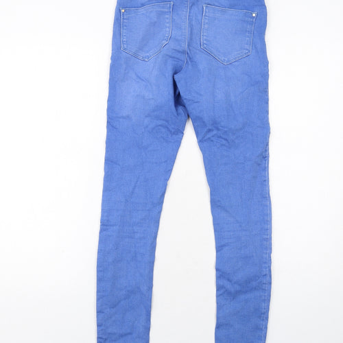 Dorothy Perkins Womens Blue Cotton Skinny Jeans Size 8 Regular Zip