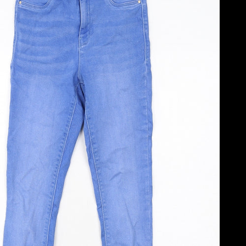 Dorothy Perkins Womens Blue Cotton Skinny Jeans Size 8 Regular Zip