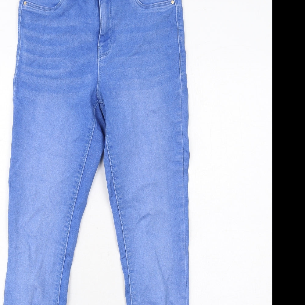 Dorothy Perkins Womens Blue Cotton Skinny Jeans Size 8 Regular Zip