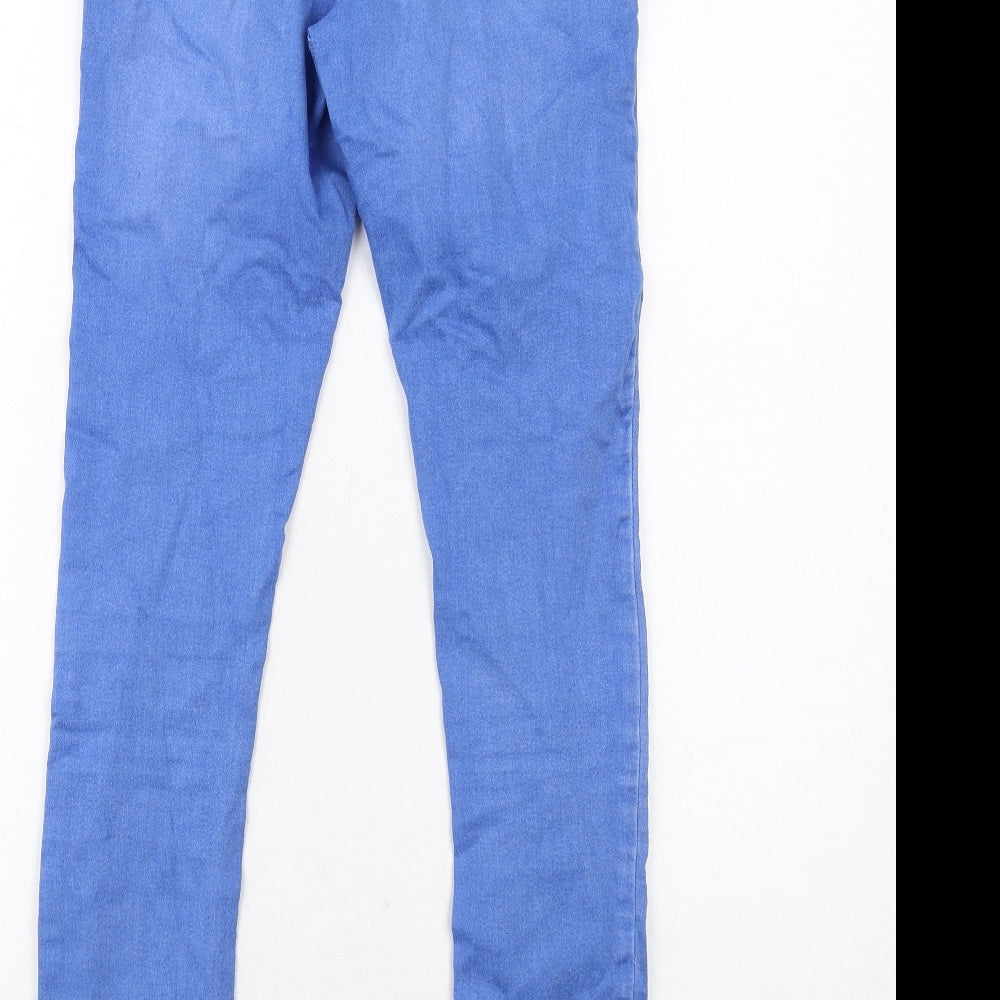 Dorothy Perkins Womens Blue Cotton Skinny Jeans Size 8 Regular Zip