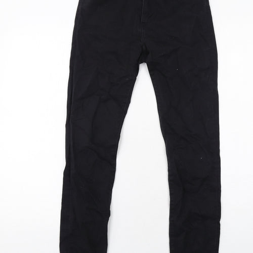 H&M Womens Black Cotton Skinny Jeans Size 8 Regular Zip