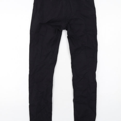 H&M Womens Black Cotton Skinny Jeans Size 8 Regular Zip
