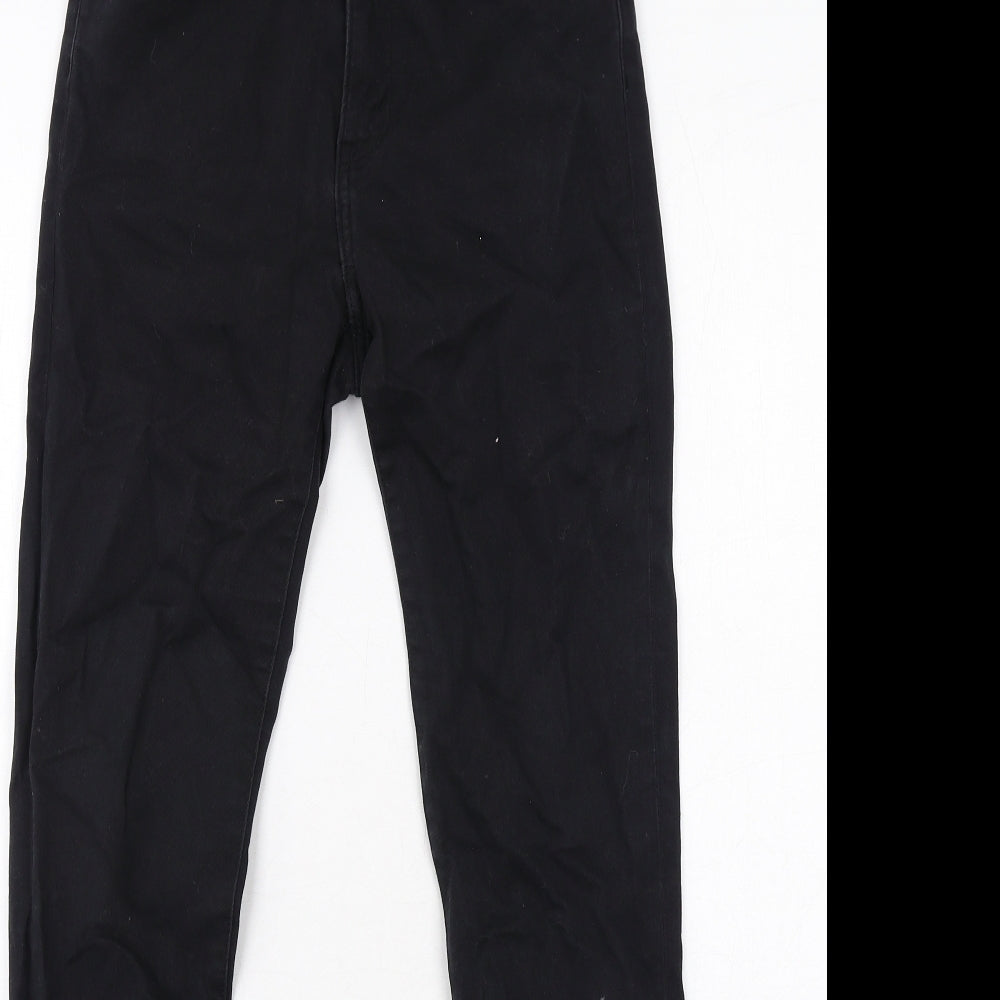H&M Womens Black Cotton Skinny Jeans Size 8 Regular Zip