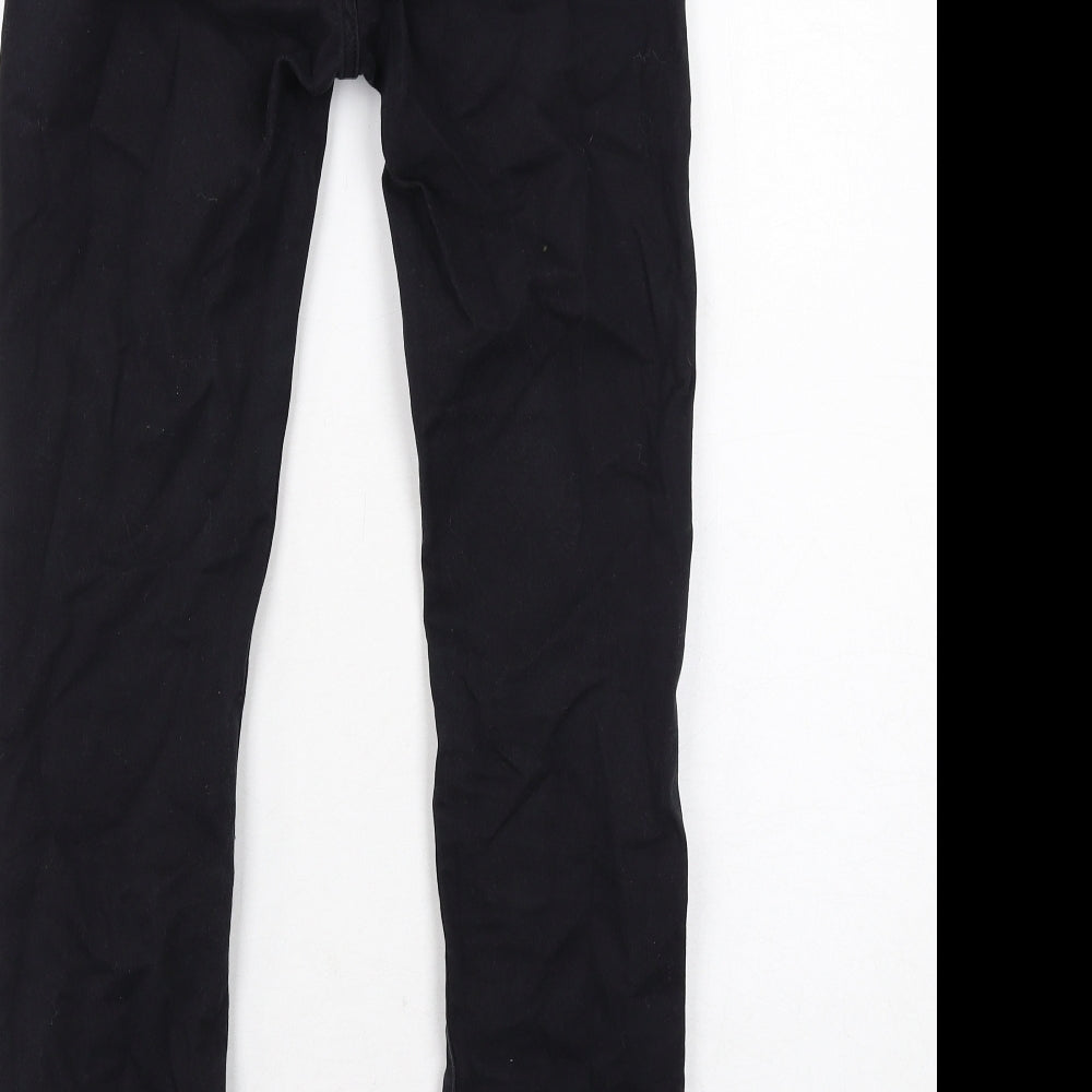 H&M Womens Black Cotton Skinny Jeans Size 8 Regular Zip