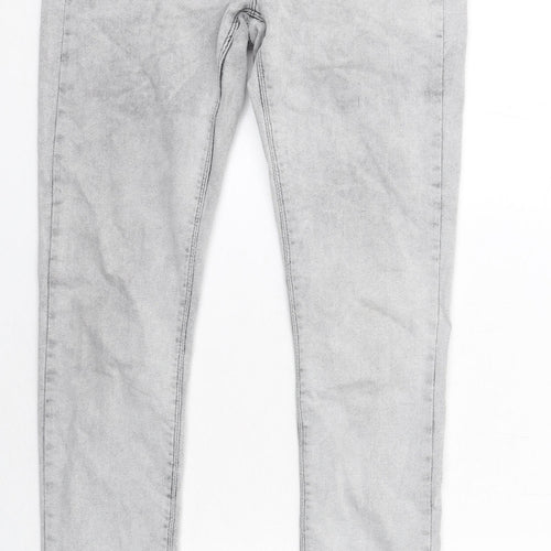 ASOS Womens Grey Cotton Skinny Jeans Size 12 Regular Zip