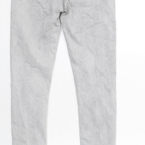 ASOS Womens Grey Cotton Skinny Jeans Size 12 Regular Zip