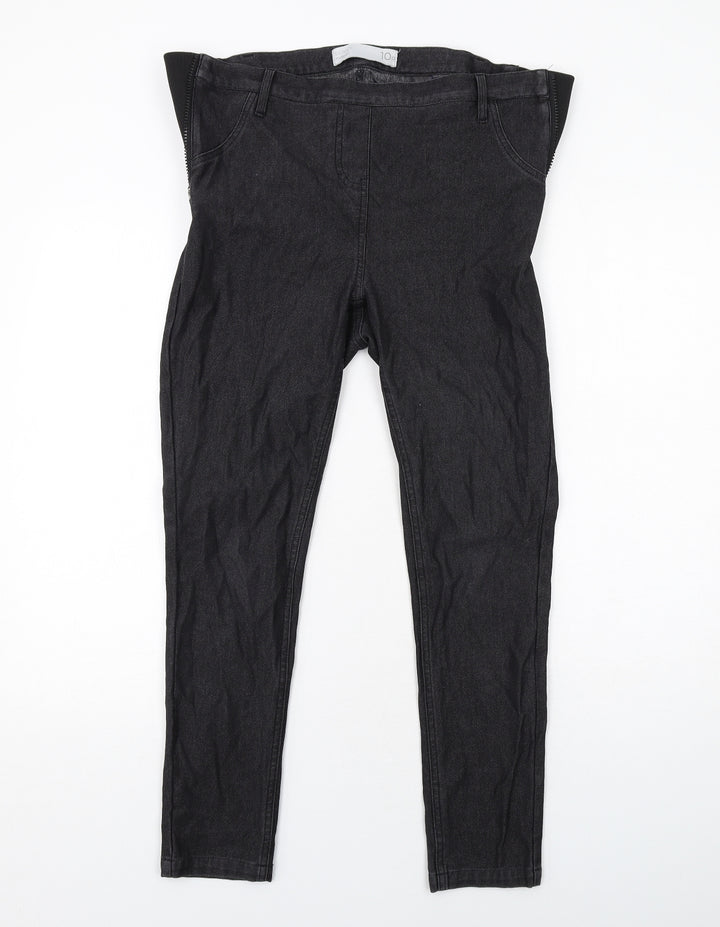 NEXT Womens Black Cotton Straight Jeans Size 10 Regular