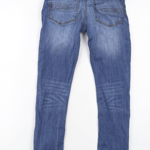 Ripstop Boys Blue Cotton Skinny Jeans Size 11-12 Years Regular Zip