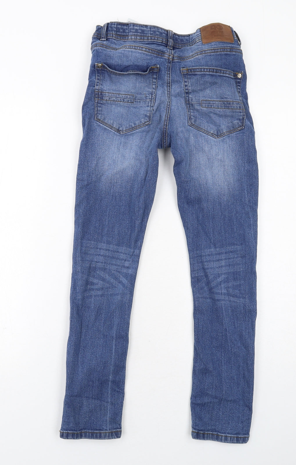 Ripstop Boys Blue Cotton Skinny Jeans Size 11-12 Years Regular Zip