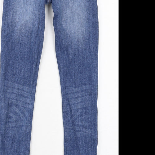 Ripstop Boys Blue Cotton Skinny Jeans Size 11-12 Years Regular Zip