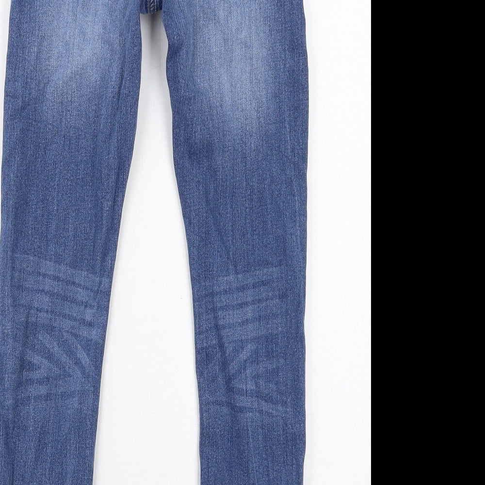 Ripstop Boys Blue Cotton Skinny Jeans Size 11-12 Years Regular Zip