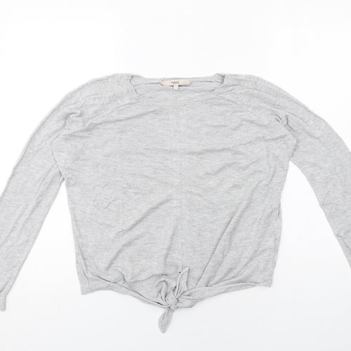 NEXT Womens Grey Round Neck Viscose Pullover Jumper Size 12