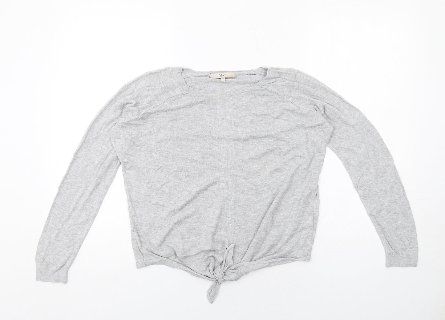 NEXT Womens Grey Round Neck Viscose Pullover Jumper Size 12