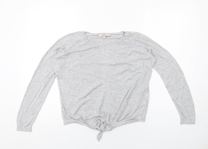 NEXT Womens Grey Round Neck Viscose Pullover Jumper Size 12