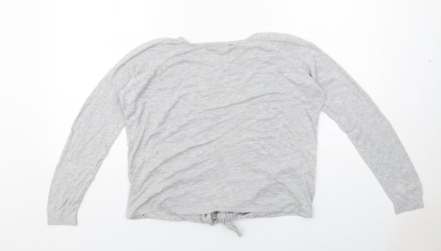 NEXT Womens Grey Round Neck Viscose Pullover Jumper Size 12