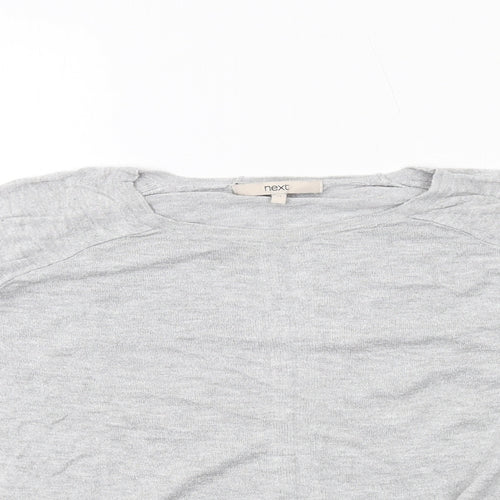 NEXT Womens Grey Round Neck Viscose Pullover Jumper Size 12