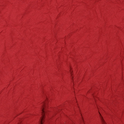 BHS Womens Red Linen A-Line Skirt Size 18