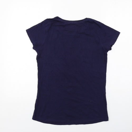 Mountain Warehouse Womens Blue Cotton Basic T-Shirt Size 12 Round Neck - Butterfly