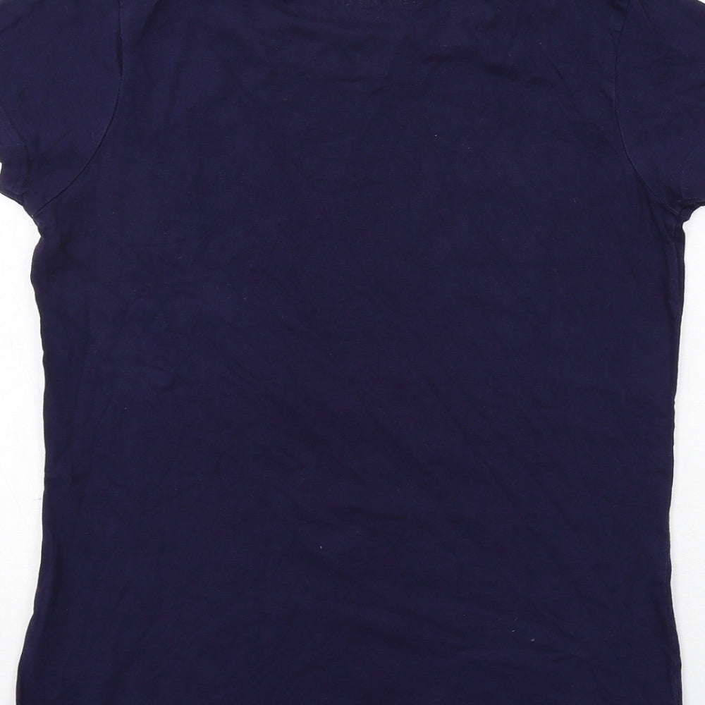 Mountain Warehouse Womens Blue Cotton Basic T-Shirt Size 12 Round Neck - Butterfly