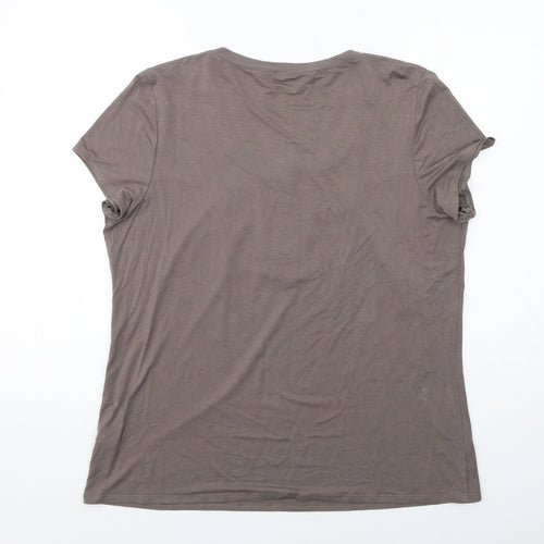 Autograph Womens Brown Viscose Basic Blouse Size 18 Scoop Neck