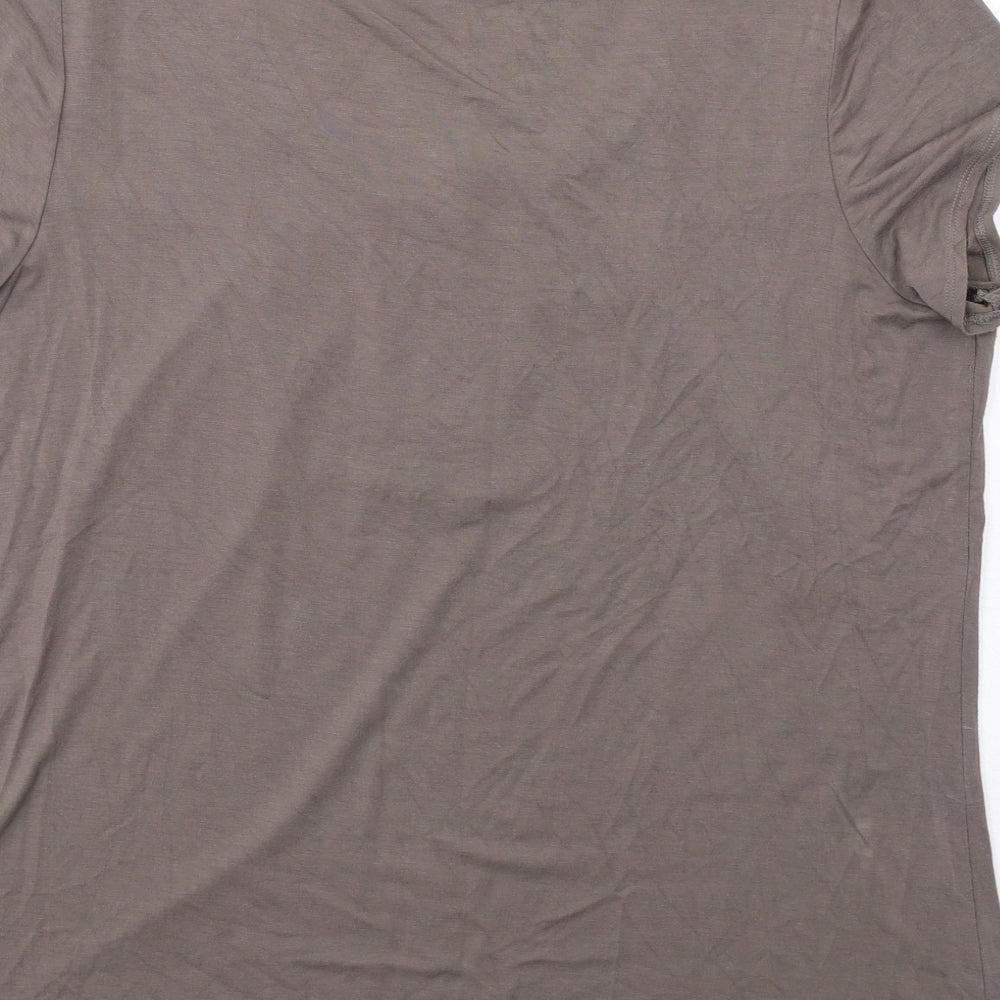 Autograph Womens Brown Viscose Basic Blouse Size 18 Scoop Neck