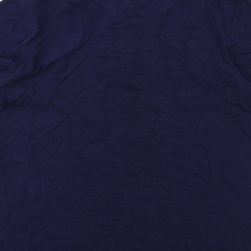One Earth Mens Blue Cotton Polo Size XL Collared Button
