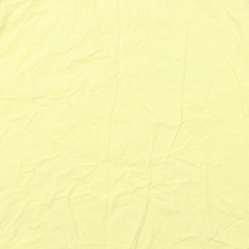 EWM Womens Yellow Paisley Cotton Basic T-Shirt Size 18 Round Neck