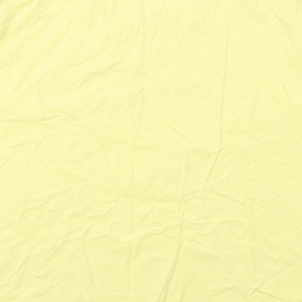 EWM Womens Yellow Paisley Cotton Basic T-Shirt Size 18 Round Neck